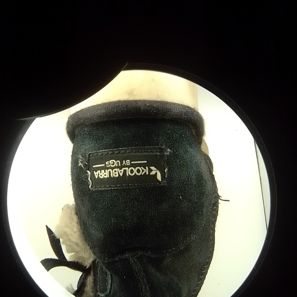 Koolaburra Black Winter Boots with Cream Fur - Picture 2 of 5